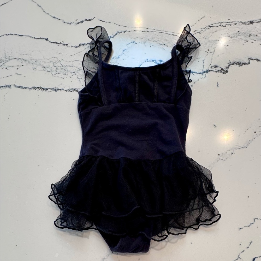 Danskin Freestyle Girls Ballet Leotard Tutu Skirt Black Size 4/5 Dance